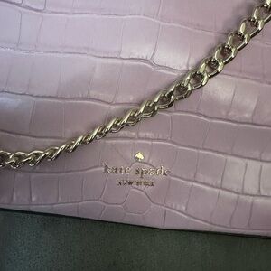 Kate Spade Lilac Croc-Embossed Shoulder Bag
